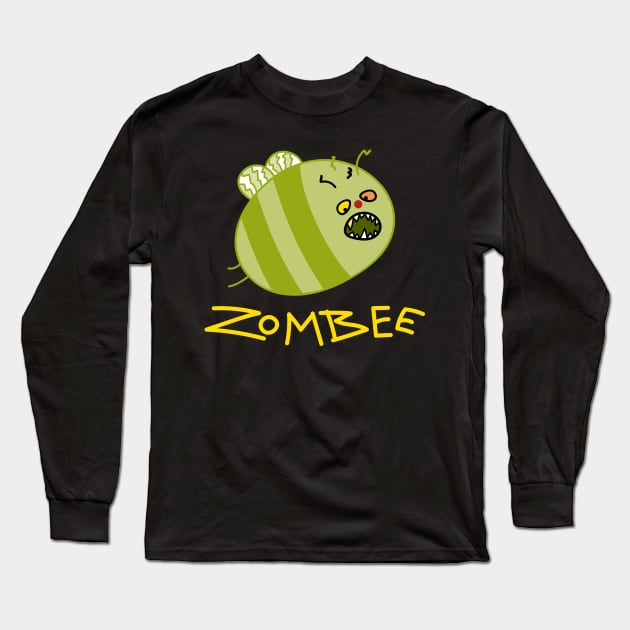 Halloween zombie bee (b) Long Sleeve T-Shirt by spontania